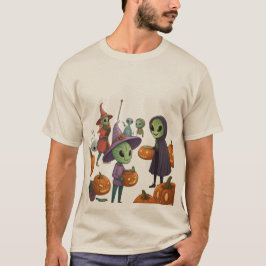 Aliens Celebrate Halloween on Earth – Cosmic Costu T Shirt
