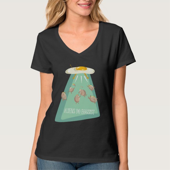 Aliens Do Eggsist  Alien Ship  Kids Boys Girls T Shirt (Framsida)