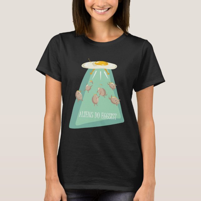 Aliens Do Eggsist  Alien Ship  Kids Boys Girls T Shirt (Framsida)