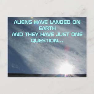 Aliens en fråga vykort