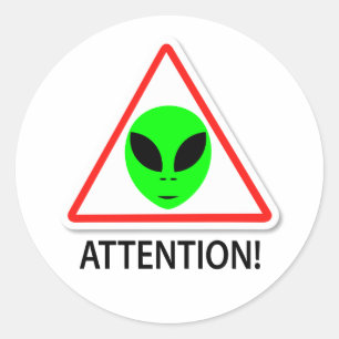 Alienskylt Runt Klistermärke