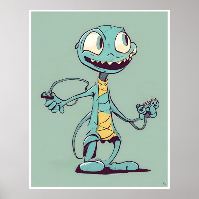 Alienspelare - Skriv ut Poster (Framsidan)