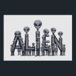 Alientext Poster<br><div class="desc">Släpp loss din kosmiska kreativitet med vår poster som har en unik design som spådomar ut "ALIEN" med hjälp av vita främmande tecken, skapar den en perfekt som tillägg till alla rymdmatematiska rum, kontor eller uppspelningsområden. Denna poster är inte bara en unik biet av konst utan också en konversationsstart, som...</div>