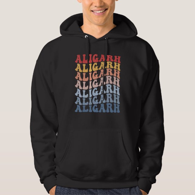 Aligarh City Groovy Retro Hoodie (Framsida)