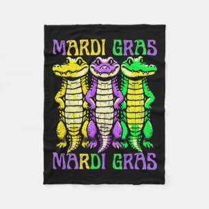 Aligator Crokodiles Louisiana Mardi Gras Carnival Fleecefilt