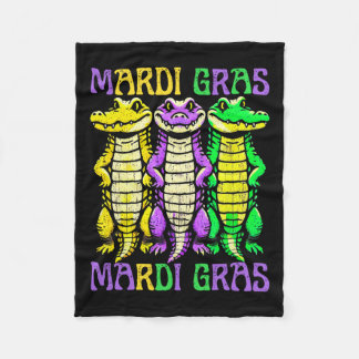 Aligator Crokodiles Louisiana Mardi Gras Carnival Fleecefilt
