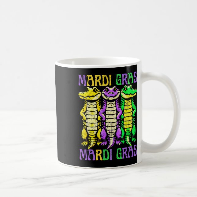 Aligator Crokodiles Louisiana Mardi Gras Carnival Kaffemugg (Höger)