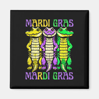 Aligator Crokodiles Louisiana Mardi Gras Carnival Magnet