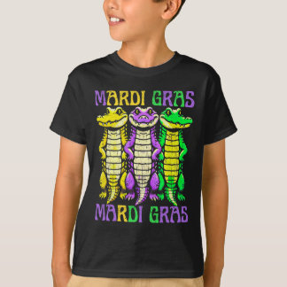 Aligator Crokodiles Louisiana Mardi Gras Carnival T Shirt