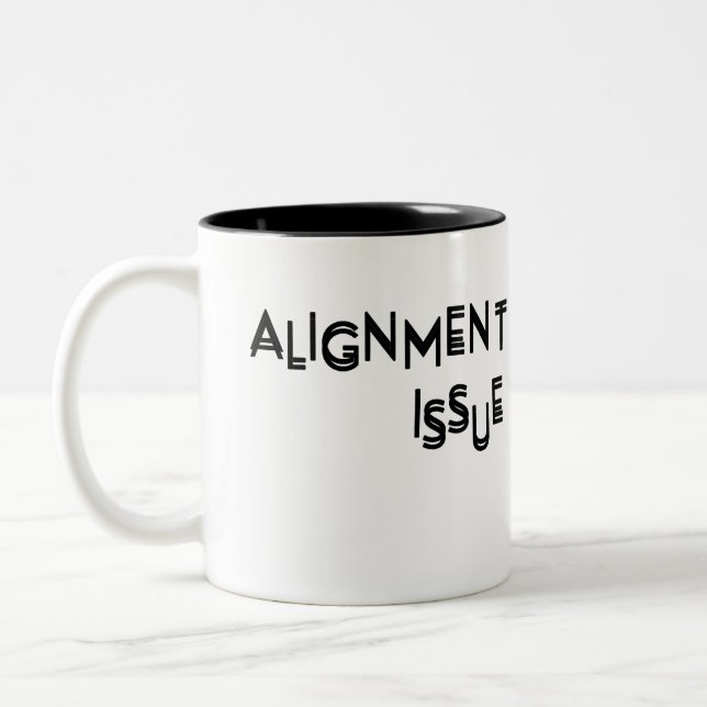 Alignment Issue Minimalist Ceramic Två-Tonad Mugg (Vänster)
