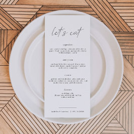 ALINA Minimalistisk Elegant Låt oss Eat-menykort Meny