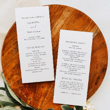 ALINA Minimalistiskt Elegant Långt Bröllopsprogram