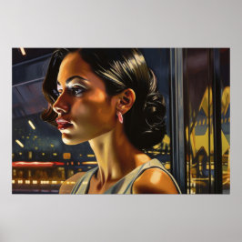 Aline-lindning på en sultry Miami-kväll Poster