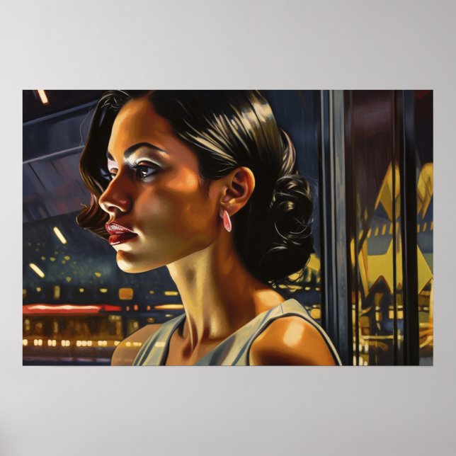 Aline-lindning på en sultry Miami-kväll Poster (Framsidan)