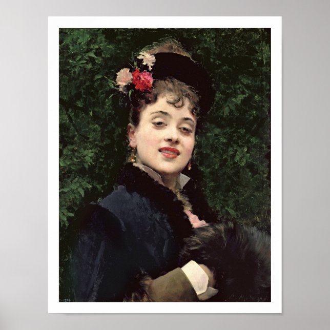 Aline Masson, konstnärens modell (olja på panelen) Poster (Framsidan)