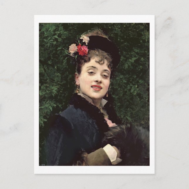 Aline Masson, konstnärens modell (olja på panelen) Vykort (Framsida)