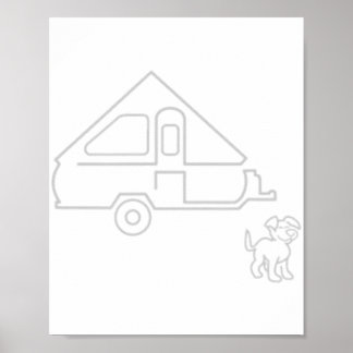 Aliner Travel Trailer A-ram Camper med Hund Poster