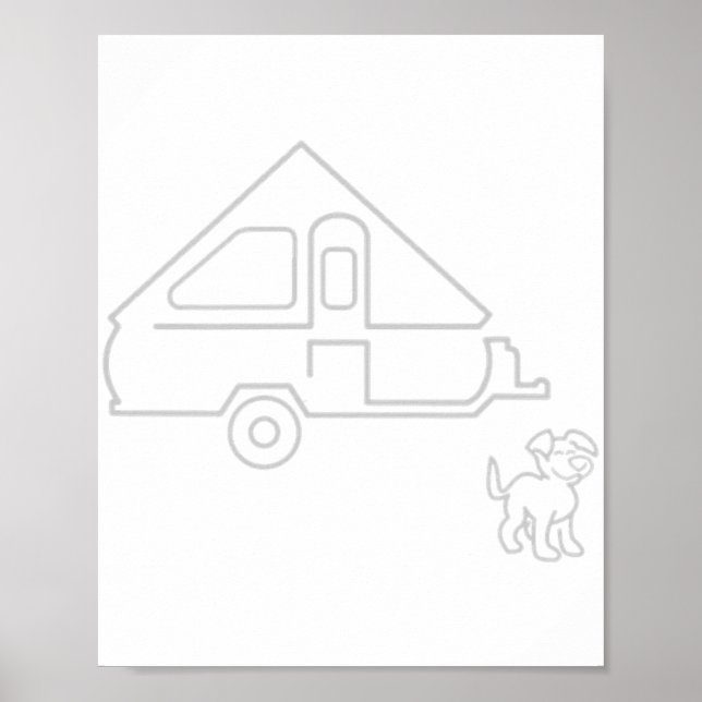 Aliner Travel Trailer A-ram Camper med Hund Poster (Framsidan)