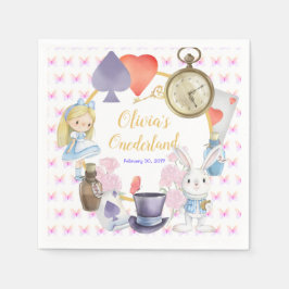 Alisa i Onederland Pappra Tallrikar Pappersservett