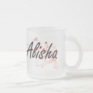 Alisha konstnärlig känd design med hjärtor frostad glasmugg