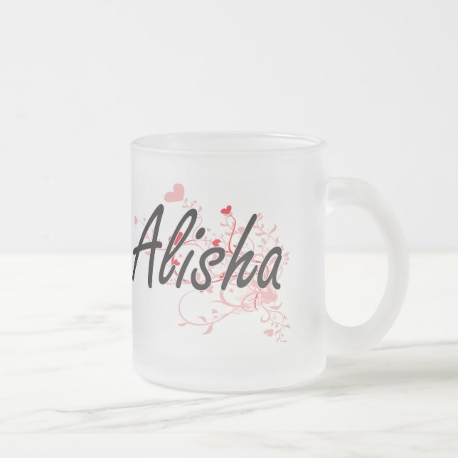 Alisha konstnärlig känd design med hjärtor frostad glasmugg (Höger)