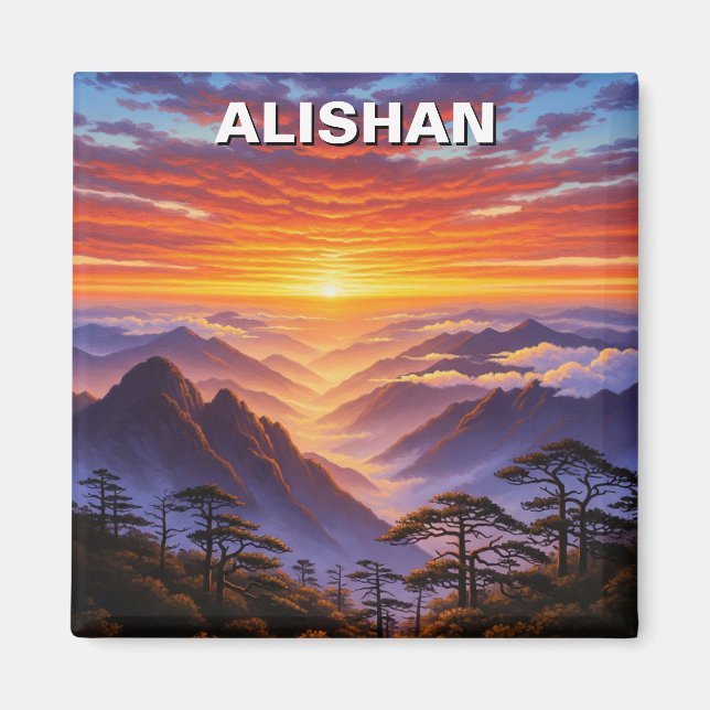 Alishan Taiwan Sunrise Magnet (Framsidan)
