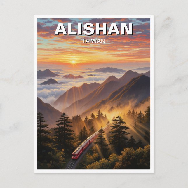 Alishan Taiwan Travel Vykort (Framsida)