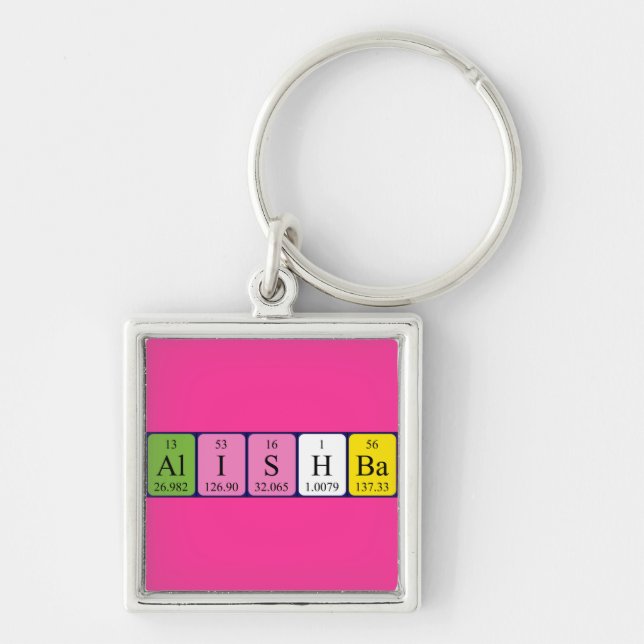 Alishba Periodisk bord namn nyckelring (Framsidan)