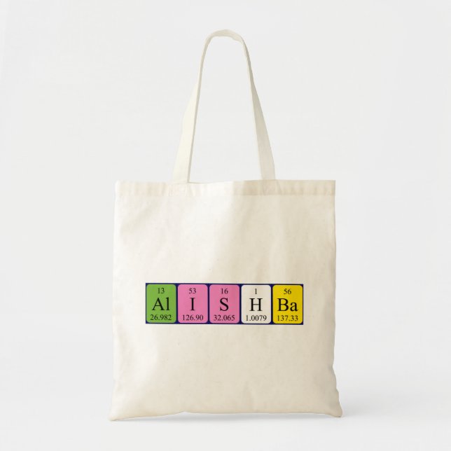 Alishba periodisk bord namn tote-väska tygkasse (Framsidan)