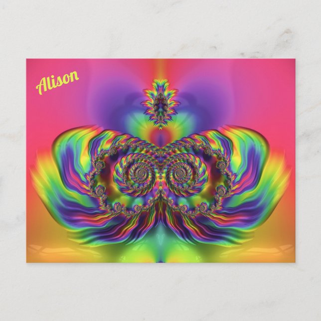 ALISON ~ 3D-designmönster ~ Flera färger   Vykort (Framsida)