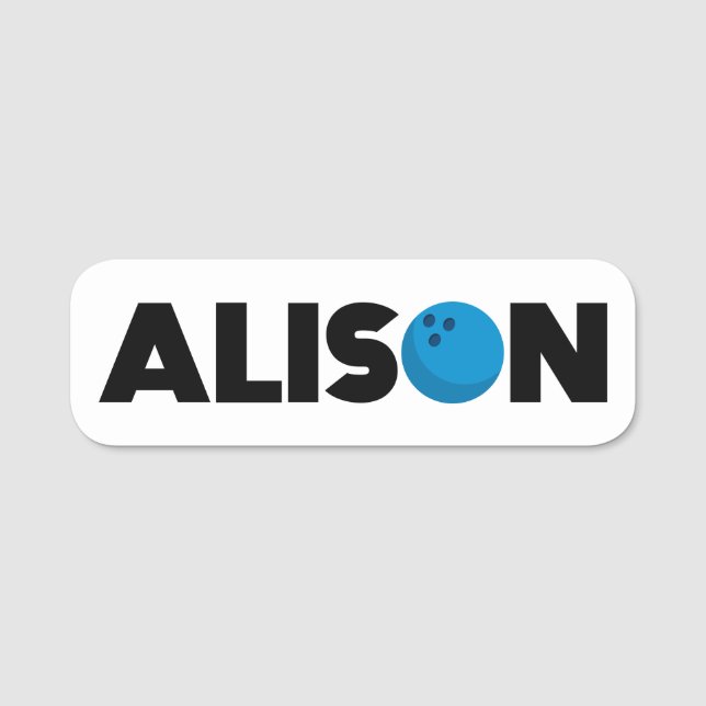 Alison bowling namnbricka (Framsida)