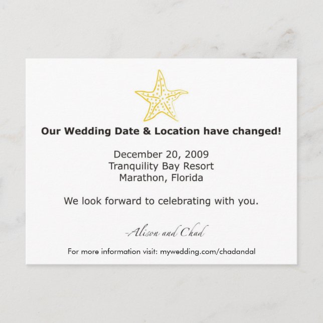 Alison-Date-Change-Update Vykort (Framsida)