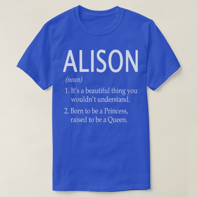 Alison Namn Gift T Shirt (Design framsida)