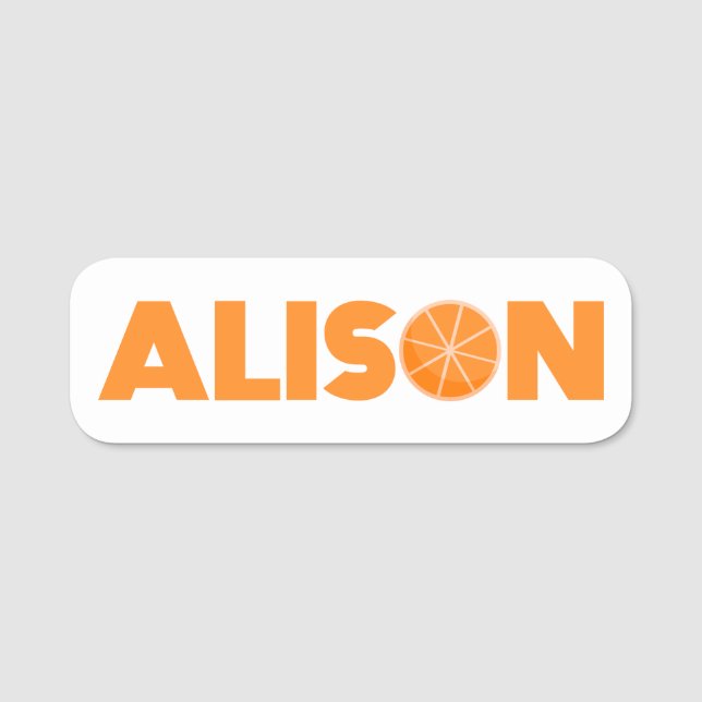 Alison Orange Namnbricka (Framsida)