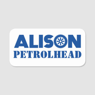 Alison Petrol Head Namnbricka