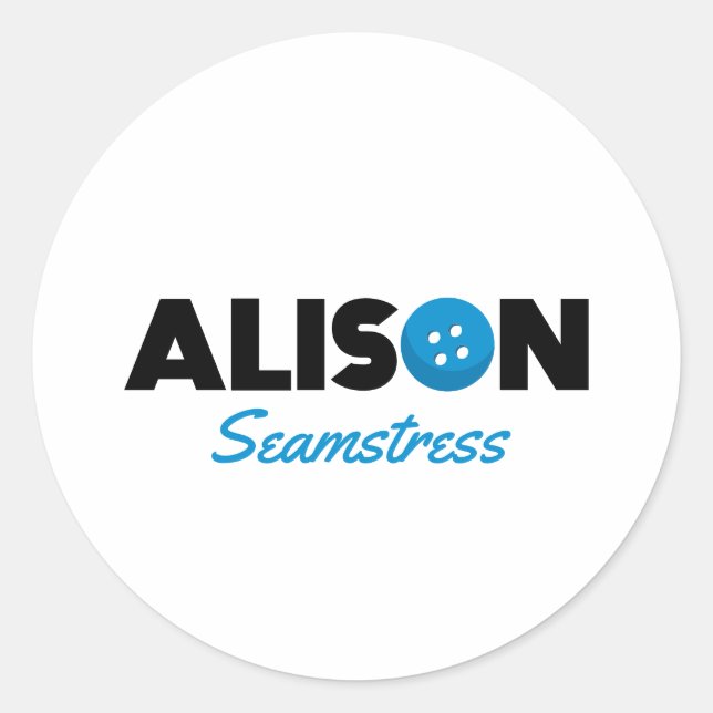 Alison Seamstress Runt Klistermärke (Framsida)