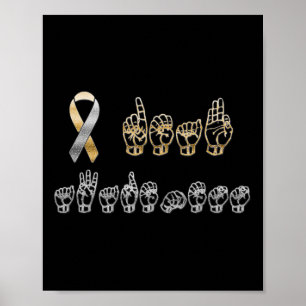 Alitl American Sign Language Döv Awareness Poster