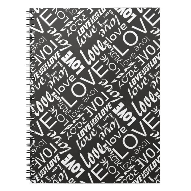 Alive Black and White Gallery Kärlek Ord Art Anteckningsbok (Framsidan)
