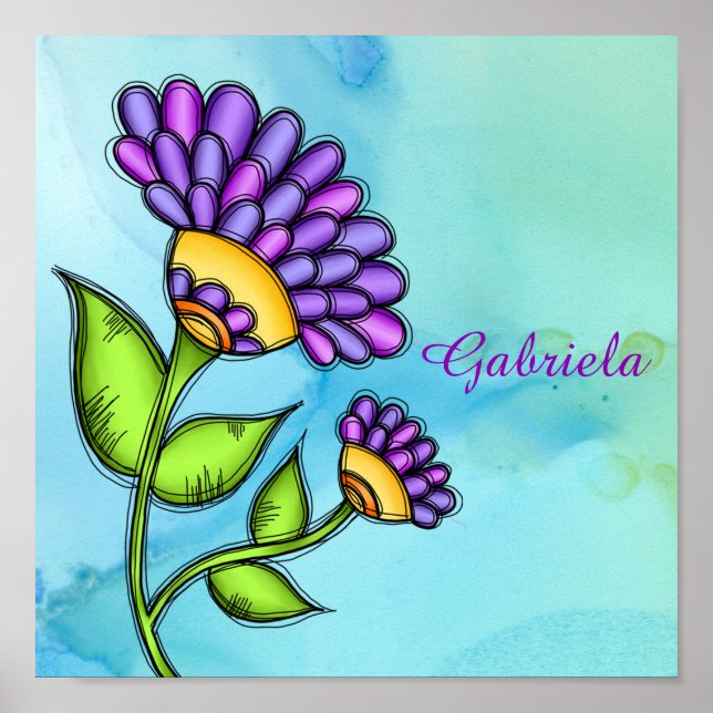 Alive Doodle Flower Poster (Framsidan)