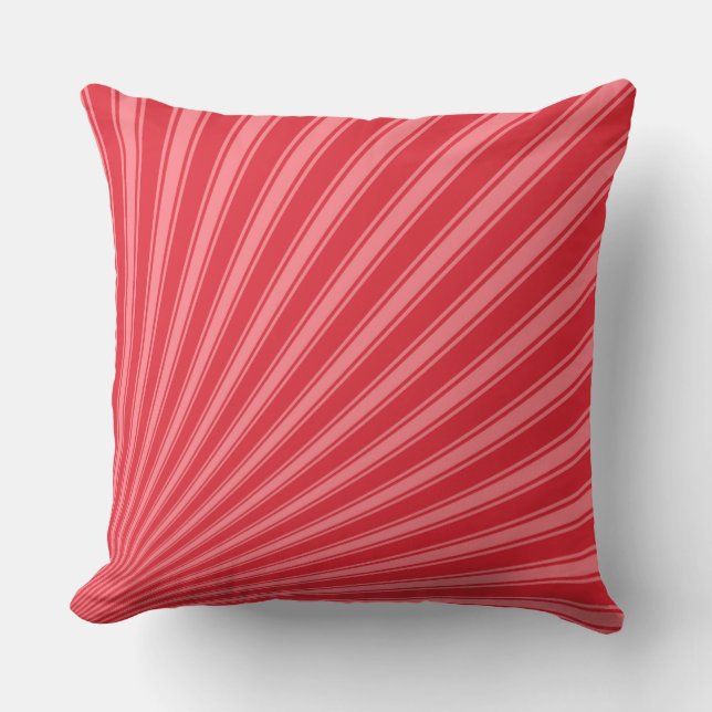 Alizarin crimson Färg Rand Funky Mönster Kudde (Framsida)