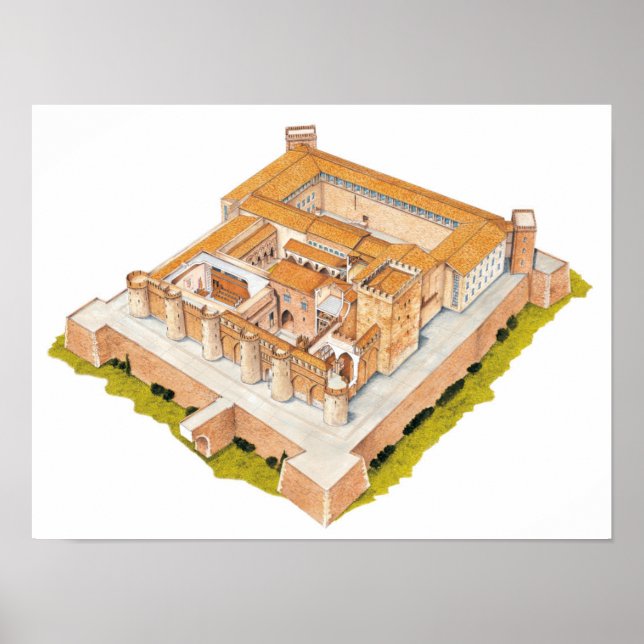 Aljaferia. Zaragoza Spanien. Islamisk palats Poster (Framsidan)