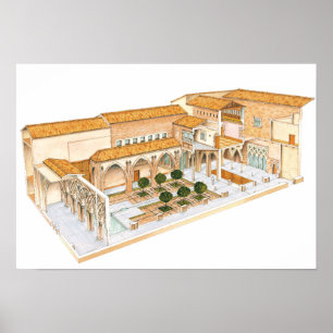 Aljaferia. Zaragoza Spanien. Islamiska palatset. Poster