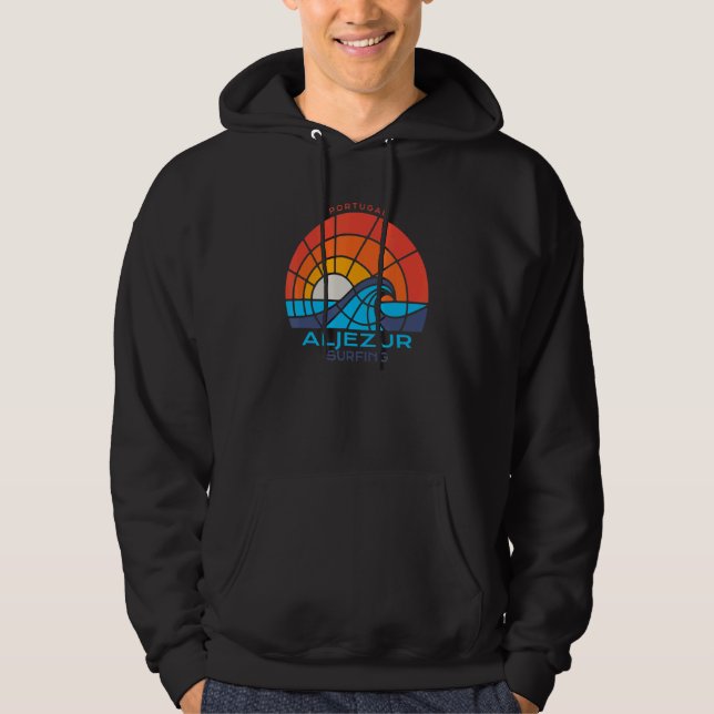 Aljezur Portugal Surfing Hoodie (Framsida)