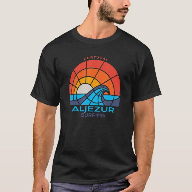 Aljezur Portugal Surfing T Shirt (Framsida)