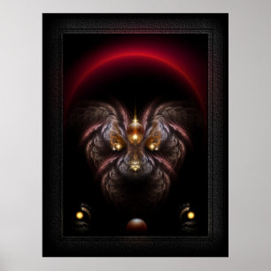 Alkarian Pudel Fantasy Fractal Porträtt Poster