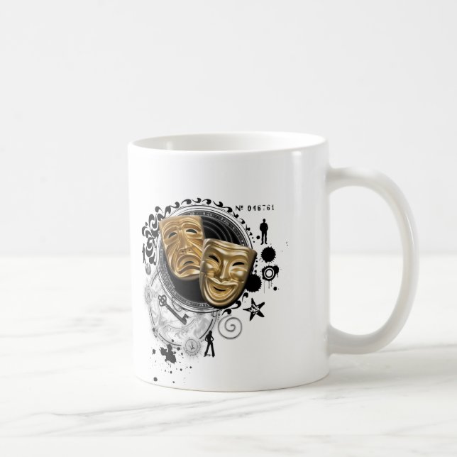 Alkemi av det tillförordnade dramat maskerar kaffemugg (Höger)