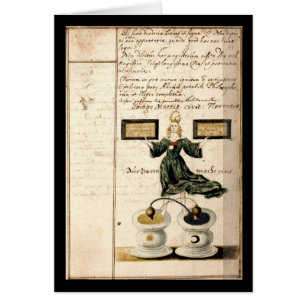Alkemianteckningsboken av Johann Grasshoff 1620 Hälsningskort
