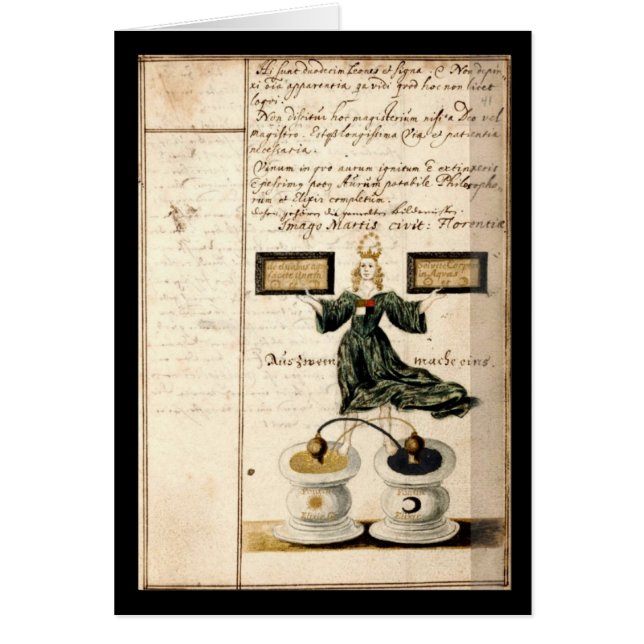 Alkemianteckningsboken av Johann Grasshoff 1620 Hälsningskort (Framsidan)