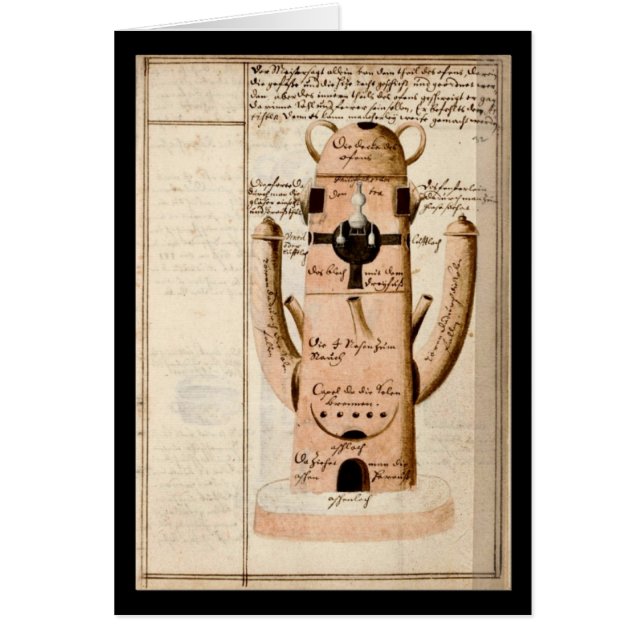 Alkemianteckningsboken av Johann Grasshoff 1620 Hälsningskort (Framsidan)