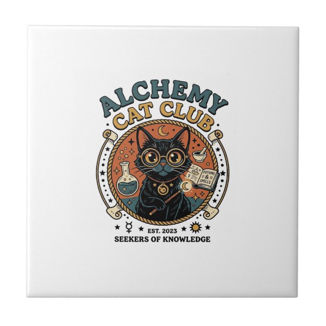 Alkemisk Katt Kattälskare Present - Alchemy Cat Cl Kakelplatta (Framsidan)